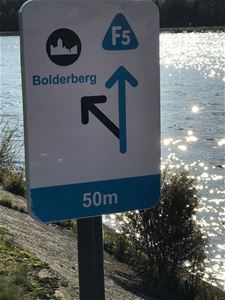 Borden van fietssnelwegen staan er