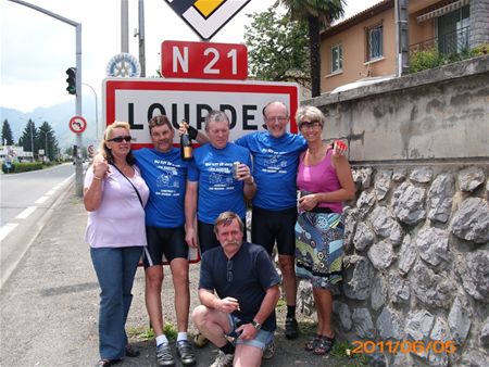 Fietsers zijn in Lourdes aangekomen
