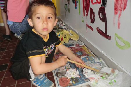 Kinderen werken mee aan kunstproject