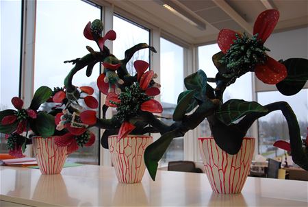 Kunstzinnige planten vrolijken gemeentehuis op