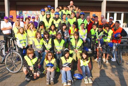 Leerlingen leggen fietsexamen af
