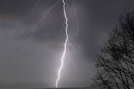 Onweer trok langs ons heen
