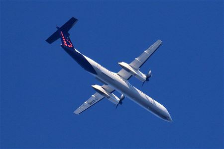Op weg naar drukke luchthaven