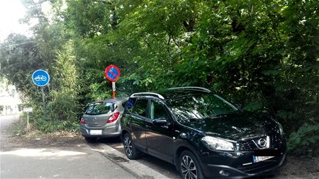 Parkeren tot onder het verbodsbord