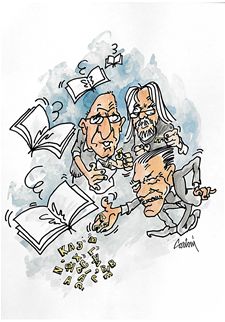 Richie met collega's over 'de bib' in Hasselt