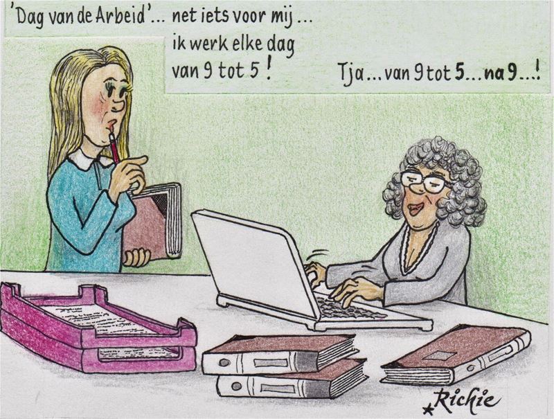 Richie zet zich aan de arbeid