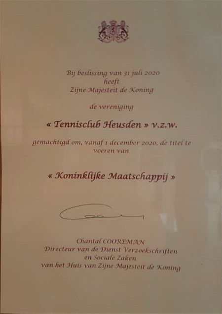 Tennis- en padelclub is vanaf nu 'koninklijk'