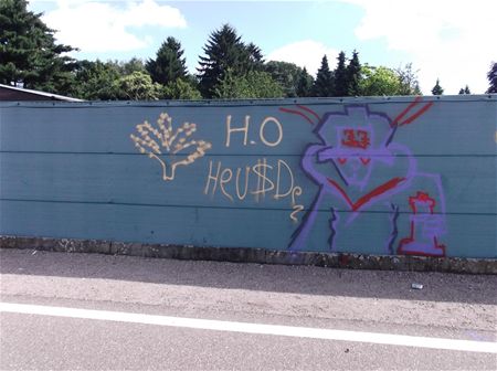 Vandalen bespuiten omheining