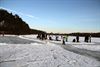 Ijshockey en schaatspret op vijvers