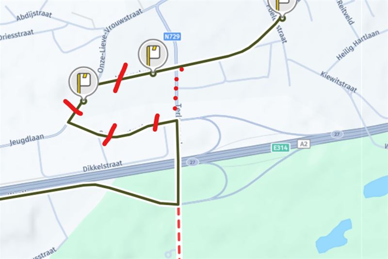 2 haltes in Viversel worden tijdelijk niet bediend