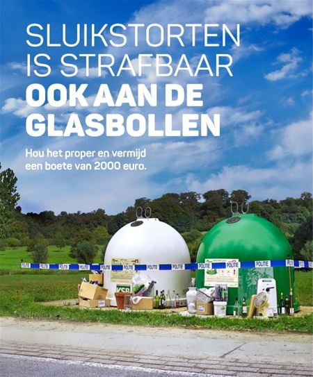 Campagne tegen sluikstorten bij glasbollen