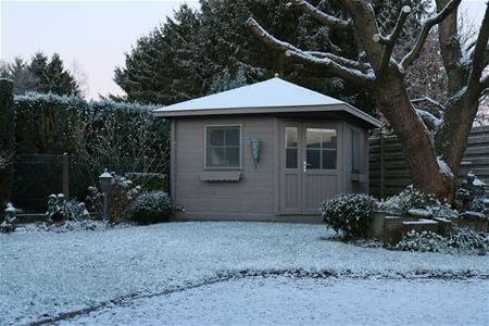 De eerste sneeuw ligt er