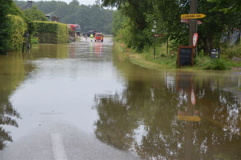 De industriestraat staat blank