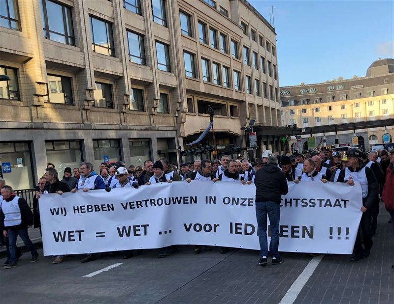 De mijnwerkers laten zich horen in Brussel