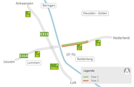 E 314 krijgt derde rijstrook in Heusden-Zolder