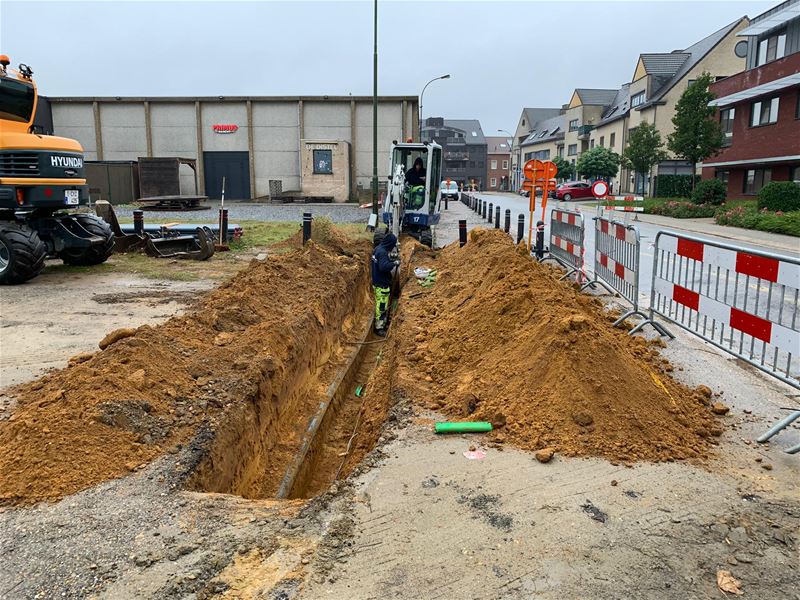 Even omrijden door werkzaamheden