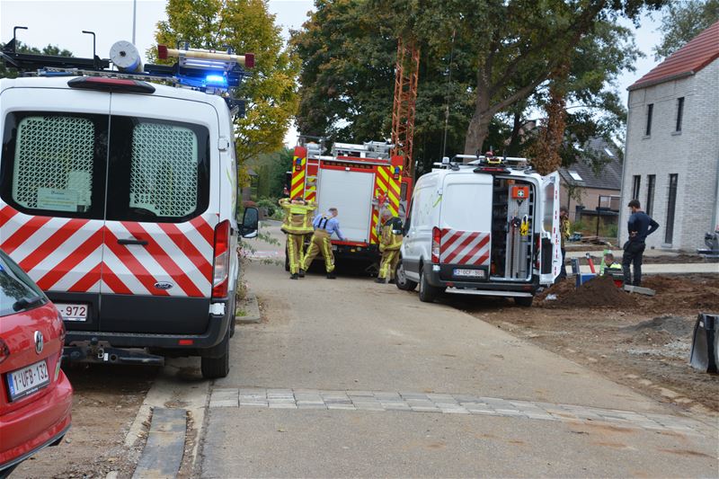 Gaslek bij werken in het Schuttershof