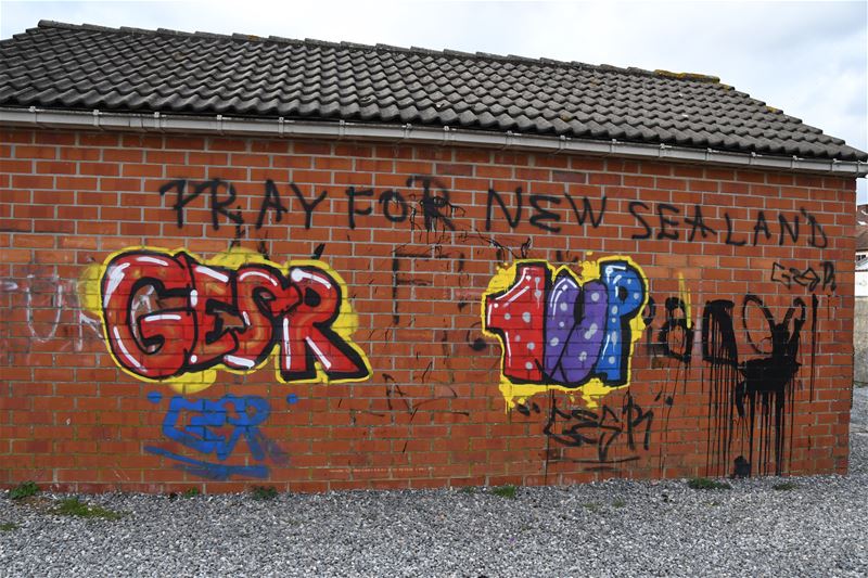 Graffiti op Cité aan aanslag Nieuw-Zeeland gelinkt