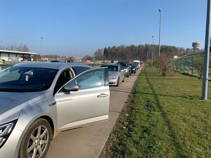 Overrompeling aan het recyclagepark
