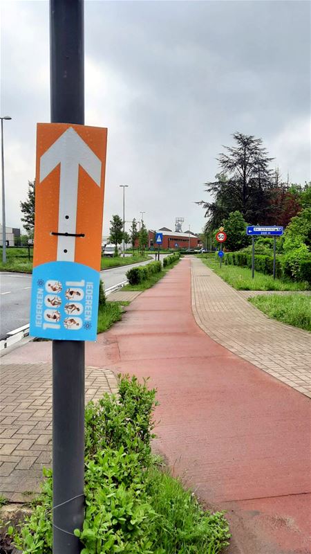 Pijltjes voor KOTK fietsroute zijn geplaatst
