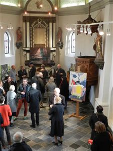 Schilderkunst van academie in kerkje van Laak