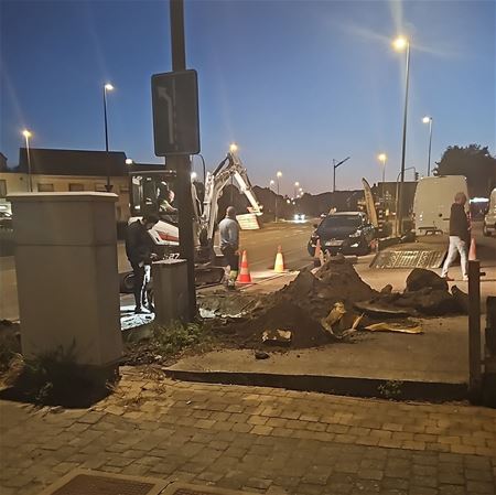 Verkeerslichten Boekt uit door stroompanne