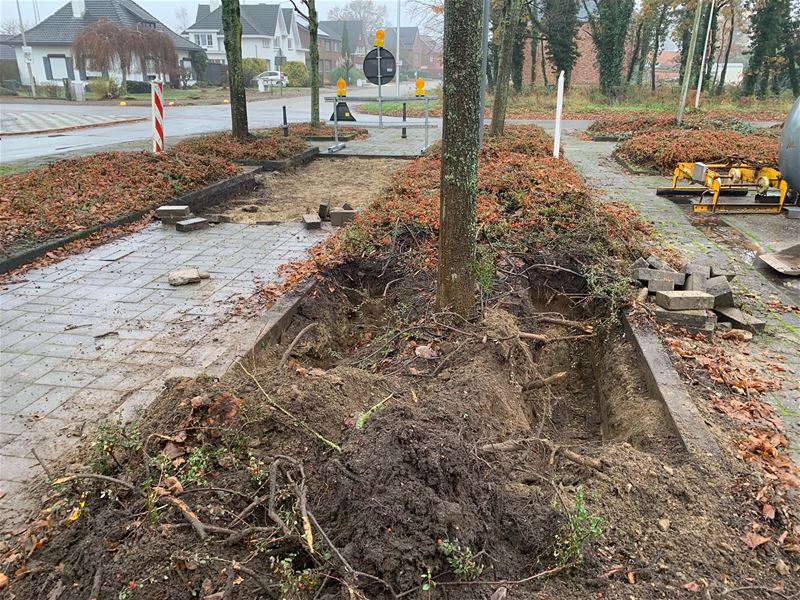 Werken aan stoepen op Boudewijnplein echt gestart
