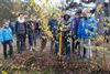 Leerlingen aan het werk in de heide