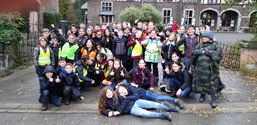 Leerlingen onderweg naar kasteel in Hamoir