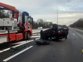 Auto over de kop op E 314