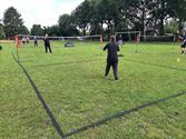 Regen betekende vroegtijdig einde van airbadminton