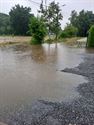 Opvangbekken in Beemdenstraat loopt over