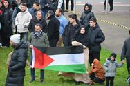 Massa volk op pro-Palestijnse manifestatie