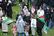 Massa volk op pro-Palestijnse manifestatie