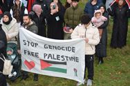 Massa volk op pro-Palestijnse manifestatie
