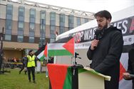 Massa volk op pro-Palestijnse manifestatie