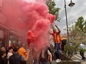 Supporters Galatasaray bouwen kampioenenfeest