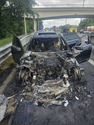 Wagen  in brand bij afrit 27 op E314