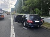 Wagen  in brand bij afrit 27 op E314