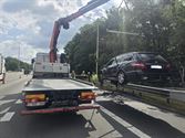 Wagen  in brand bij afrit 27 op E314