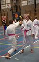 Karateka's dragen roze gordel tegen borstkanker