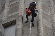 Monumentenwachters oefenen 55 meter hoog