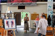 Wie draagt met puzzelstukken bij aan kunstwerk?