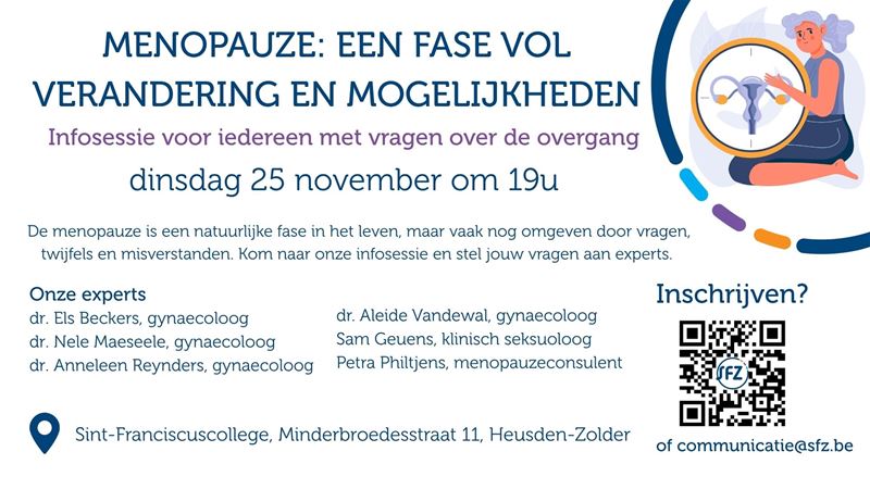 Gratis infosessie over menopauze