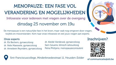 Gratis infosessie over menopauze